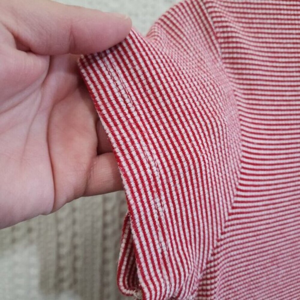 Brandy Melville Red and White Striped Cropped Stretchy Baby Tee One Size Fit All - Picture 6 of 12